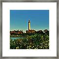 Cape May Lighthouse Above The Flowers Framed Print