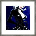 Comic Cat Woman Framed Print