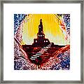 Castle Rock Silhouette Painting In Wax Framed Print