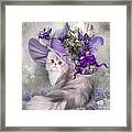 Cat In Easter Lilac Hat Framed Print
