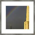 Cathedral Of Learning Rainbow Framed Print