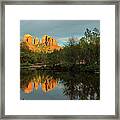 Cathedral Rock Oak Creek Sunset Framed Print