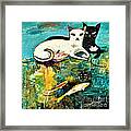 Cats With Koi Framed Print