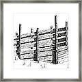 Cattle Chute Ink Framed Print