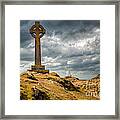 Celtic Cross At Llanddwyn Island Framed Print