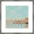 Chania Harbour And Mosque In January Framed Print