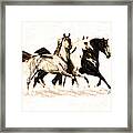 Charcoal Horses Framed Print