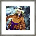Charlotte Rampling Wearing A Cowboy Shirt Framed Print