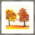 Chatting Autumn Trees Framed Print