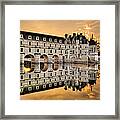 Chenonceau Castle In The Twilight Panorama Framed Print