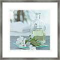 Cherry Blossom With Aroma Oil, Close Up Framed Print
