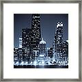 Chicago At Night With Hancock Building Framed Print