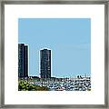 Chicago City And Lake Michigan With Framed Print