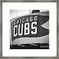 Chicago Cubs Wrigley Field Sign Black And White Picture Framed Print