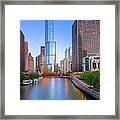Chicago Downtown In Morning Framed Print