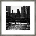 Chicago Morning Commute - Monochrome Framed Print