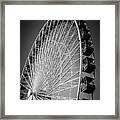 Chicago Navy Pier Ferris Wheel In Black And White Framed Print Chicago Navy Pier Ferris Wheel In Black And White Framed Print