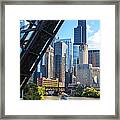 Chicago River And Towers Framed Print