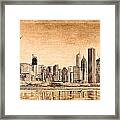 Sepia Sketches - Chicago's Panoramic Skyline Framed Print