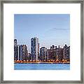 Chicago Skyline Night Panorama Framed Print