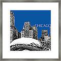 Chicago The Bean - Royal Blue Framed Print
