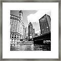 Chicago Wrigley Tribune Equitable Buildings Black And White Phot Framed Print
