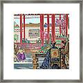 China Acrobats Performing Framed Print