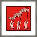 Chinese Businessmen Supporting Dragon Framed Print