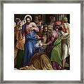 Christ Addressing A Kneeling Woman Framed Print