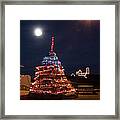 Christmas At Maines Nubble Lighthouse Framed Print