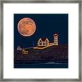 Christmas At Nubble Framed Print