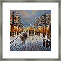Christmas Atmosphere In A Small Town America In 1900 Framed Print