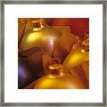 Christmas Celebration With Colorful Holiday Ornaments In A Box I Framed Print