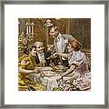 Christmas Eve Dinner In The Private Dining Room Of A Great Restaurant Framed Print