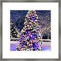 Christmas Tree In Snow Framed Print