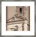 Church And Tower Closeup Framed Print