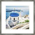 Church In Santorini, Greece Framed Print