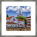 Church Steeple In The Medieval Fortified Village Of Obidos Framed Print