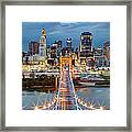 Cincinnati Skyline From Top Of Roebling Framed Print