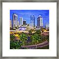 City Of Tampa At Dawn In Hdr Framed Print