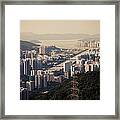 Cityscape Of Shatin And Ma On Shan Framed Print