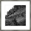 Civil War Fencerows B/w Framed Print