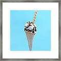 Classic Summer Ice Cream With Flake Framed Print