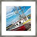 Cleaning The Boat Framed Print