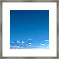 Clear Blue Sky Background With Scattered Clouds Framed Print