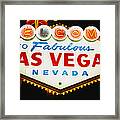 Close-up Of A Welcome Sign, Las Vegas Framed Print