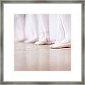 Close Up Of Teenage Ballerinas Feet Framed Print