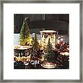 Closeup Of Candles And Decorations For The Holidays Framed Print