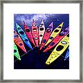 Clustered Kayaks Framed Print