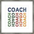 Coach Cute Colorful Framed Print